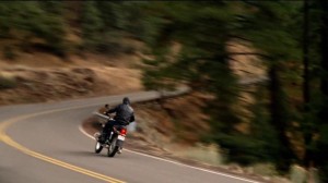 motorcycle rider from Safeco TV commercial